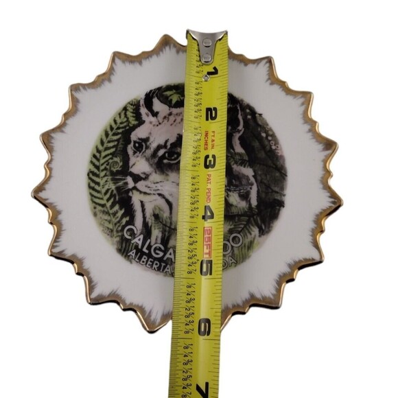 Capland Alberta Canada Souvenir Plate Calgary Zoo Lynx Collectors Gold Trim 7" - Picture 3 of 3